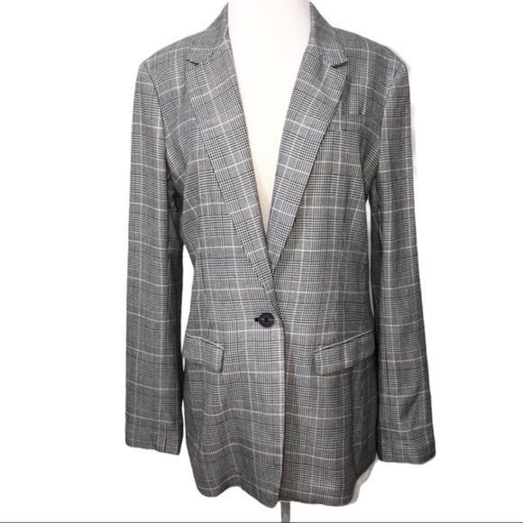 ATM Glen Plaid Single Button Structured Blazer 10 NWOT - Picture 7 of 12